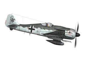 focke wulf - fw190 a8 - white 9 3D Model