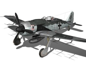 focke wulf - fw190 a8 - white 9 Modèle 3D
