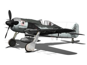 focke wulf - fw190 a8 - white 9 Modèle 3D