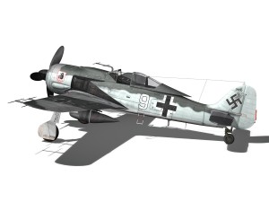 focke wulf - fw190 a8 - white 9 Modèle 3D