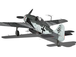 focke wulf - fw190 a8 - white 9 3D Model