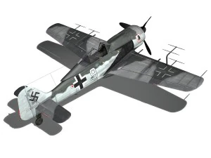 focke wulf - fw190 a8 - white 9 3D Model