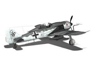 focke wulf - fw190 a8 - white 9 Modèle 3D