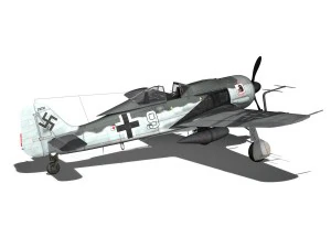 focke wulf - fw190 a8 - white 9 3D Model