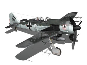 focke wulf - fw190 a8 - white 9 Modèle 3D