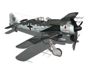 focke wulf - fw190 a8 - white 9 3D Model