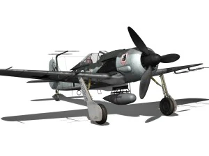 focke wulf - fw190 a8 - white 9 3D Model