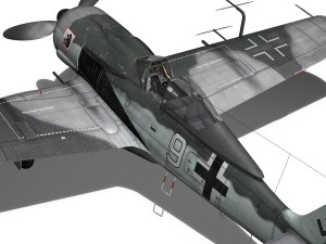 focke wulf - fw190 a8 - white 9 Modèle 3D