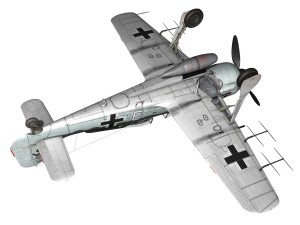 focke wulf - fw190 a8 - white 9 Modèle 3D