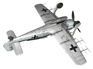 focke wulf - fw190 a8 - white 9 3D Model