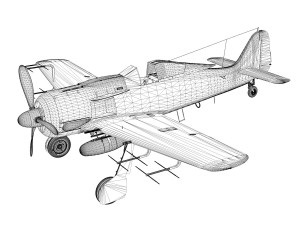 focke wulf - fw190 a8 - white 9 Modèle 3D