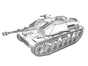 stug iii - ausfg - 312 - mid production Modello 3D