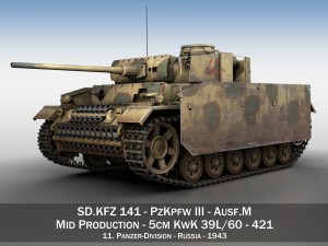 pzkpfw iii - panzer 3 - ausfm - 421 Modelo 3D
