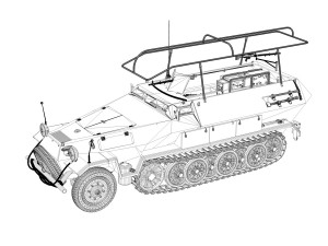sdkfz 251 ausf b - communications vehicle - 8pd 3D 모델