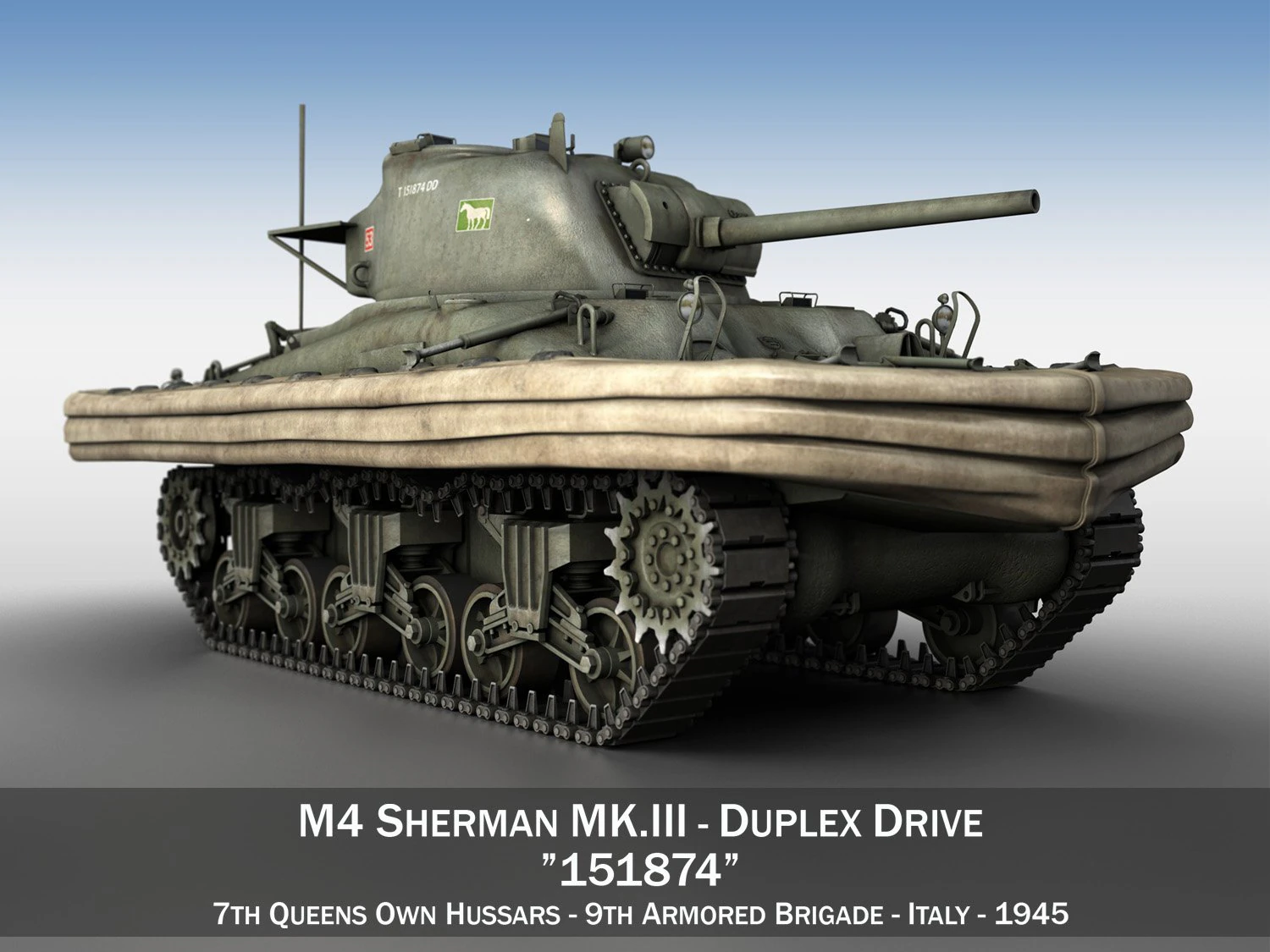 m4 sherman mkiii - duplex drive 3D Model .c4d .max .obj .3ds .fbx .stl .blend