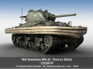 m4 sherman mkiii - penggerak dupleks Model 3D