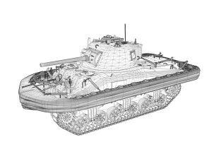 m4 sherman mkiii - duplex drive 3D Model