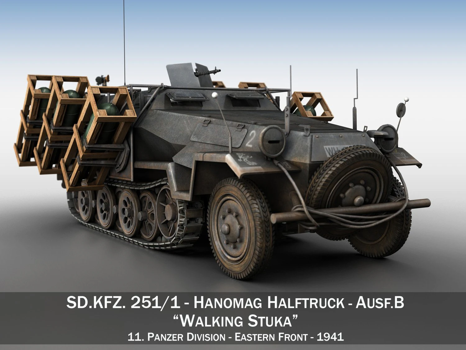 sdkfz 251 ausf b - walking stuka - 11pd 3D Model .c4d .max .obj .3ds .fbx .stl .blend