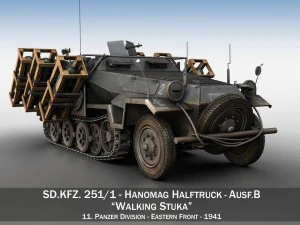 sdkfz 251 ausf b - stuka ambulante - 11pd Modelo 3D