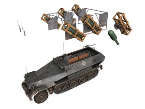 sdkfz 251 ausf b - walking stuka - 11pd 3D 模型