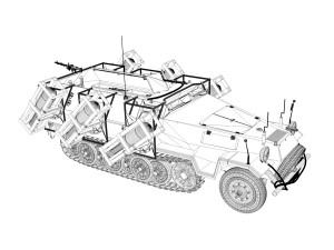 sdkfz 251 ausf b - walking stuka - 11pd 3D 模型