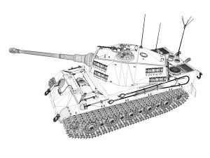 panzerbefehlswagen tiger - ausf b - iii 3D Model