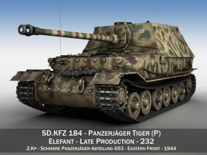penghancur tank gajah - harimau p - 232 Model 3D