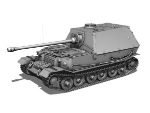elefant tank destroyer - tiger p - 232 3D Model