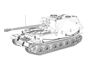 elefant tank destroyer - tiger p - 232 3D Model