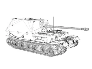 ferdinand tank destroyer - tiger p - 231 3D Model