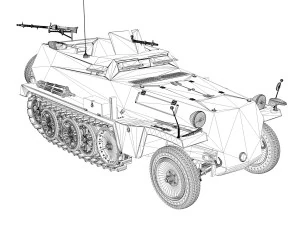 sdkfz 250 - halftruck - 24pd 3D Model