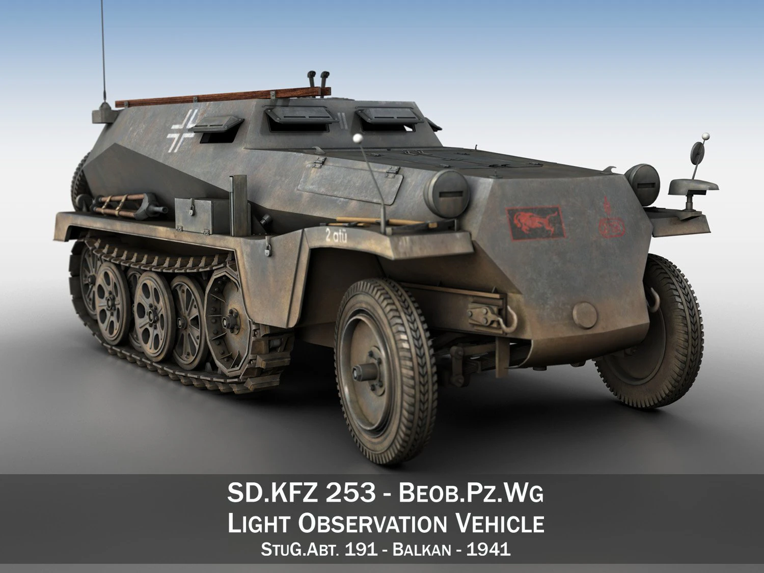 sdkfz 253 - beob pz wg - stug abt 191 3D Model .c4d .max .obj .3ds .fbx .stl .blend