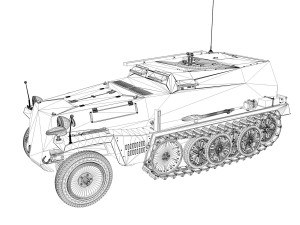 sdkfz 253 - beob pz wg - stug abt 191 Modèle 3D