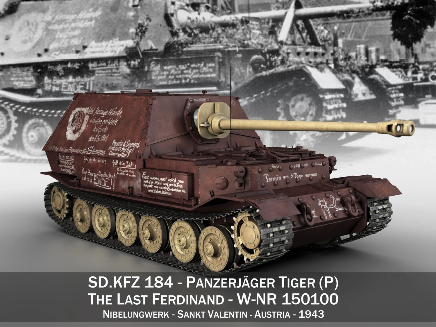 ferdinand tank destroyer - tiger p - last produced vehicle 3D Model .c4d .max .obj .3ds .fbx .stl .blend 