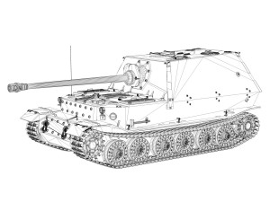 ferdinand tank destroyer - tiger p - last produced vehicle 3D Model