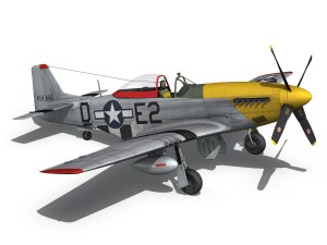 north american p-51d - detroit miss 3D Model