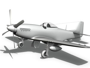 north american p-51d - detroit miss 3D Model