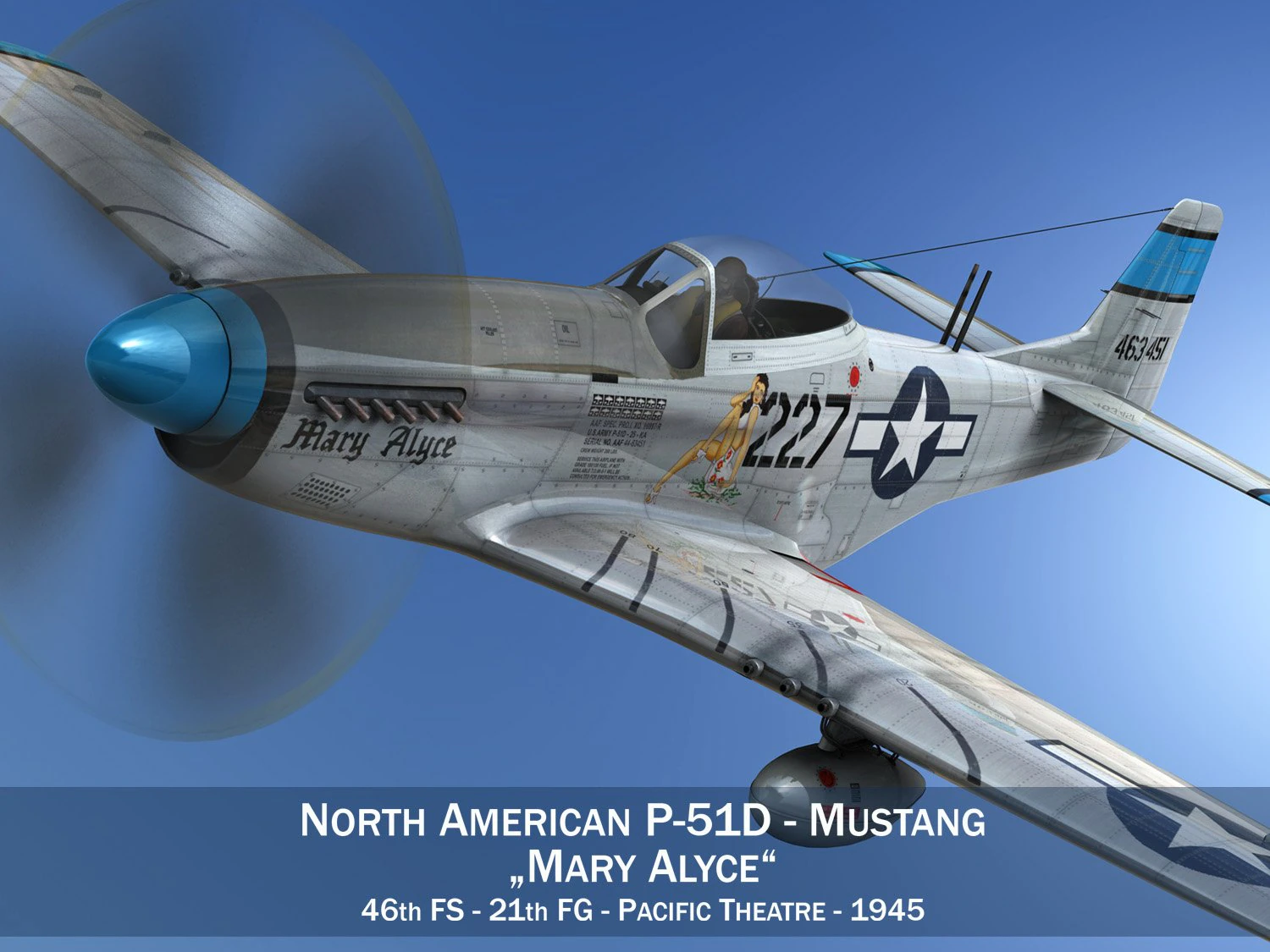 north american p-51d - mary alyce 3D Model .c4d .max .obj .3ds .fbx .stl .blend 