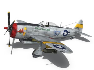 republic p-47d thunderbolt - uncle toms cabin Modello 3D