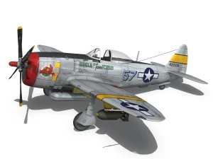republic p-47d thunderbolt - uncle toms cabin 3D Model
