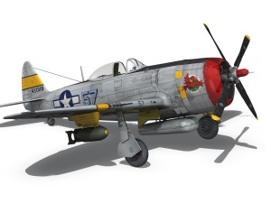 republic p-47d thunderbolt - uncle toms cabin Modello 3D