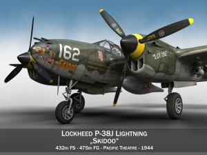 lockheed p-38 lightning - skidoo 3D 모델