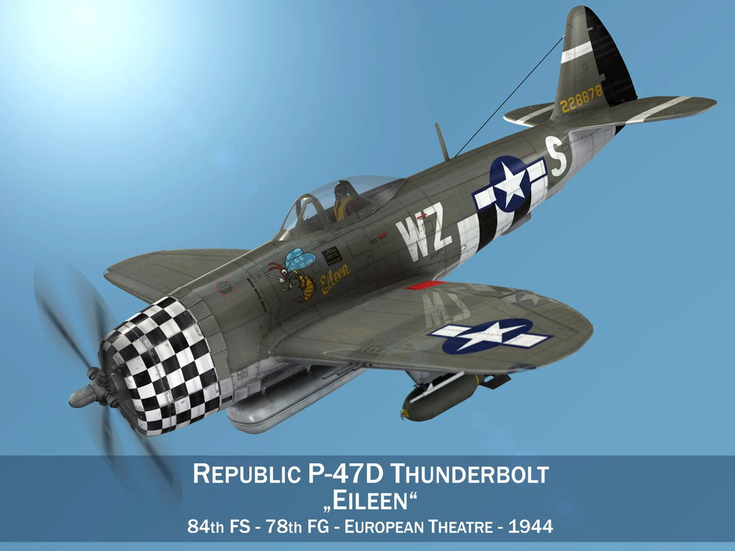 republic p-47d thunderbolt - eileen 3D Model .c4d .max .obj .3ds .fbx .stl .blend 
