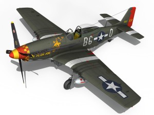 north american p-51d - ol flak joe 3D Model