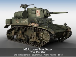 m3a1 light tank stuart - the pay off 3D Model