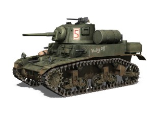 m3a1 light tank stuart - the pay off Modelo 3D