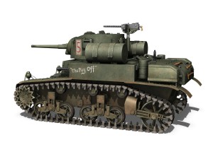m3a1 light tank stuart - the pay off Modelo 3D