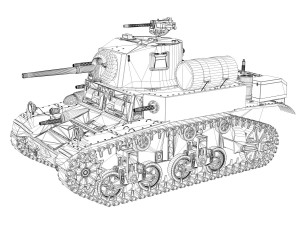 m3a1 light tank stuart - the pay off Modelo 3D