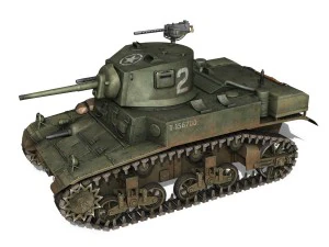 m3a1 light tank stuart - 156700 3D Model