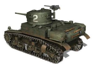 m3a1 light tank stuart - 156700 3D Model